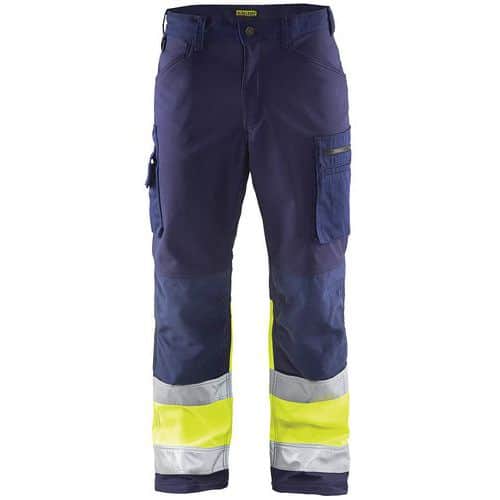 Softshell werkbroek High Vis 1562 - marineblauw/geel