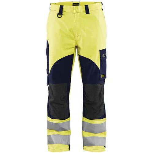 Werkbroek Multinorm vlamvertragend 1588 - geel/marineblauw