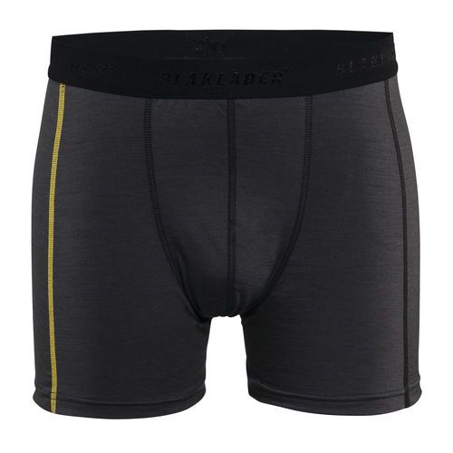 Boxershort XLIGHT 100% Merino 1847 - donkergrijs/geel