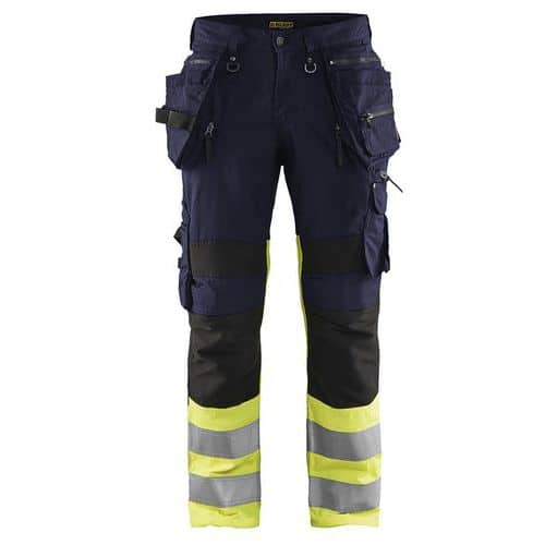 High Vis Werkbroek met stretch X1900 1994 - marineblauw/geel