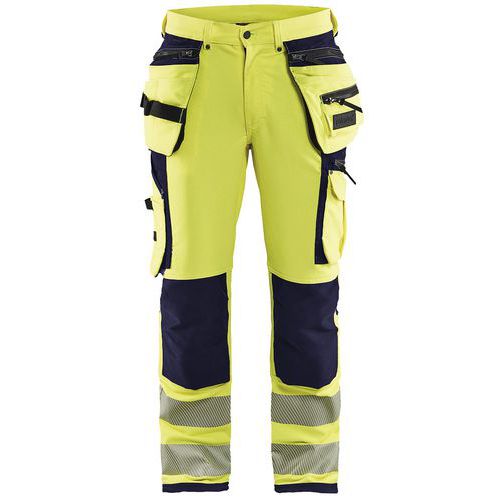 Werkbroek High Vis met 4-weg stretch 1997 - geel/marineblauw