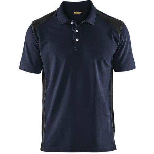Poloshirt Piqué 3324 - kraag met knopen - marineblauw/zwart