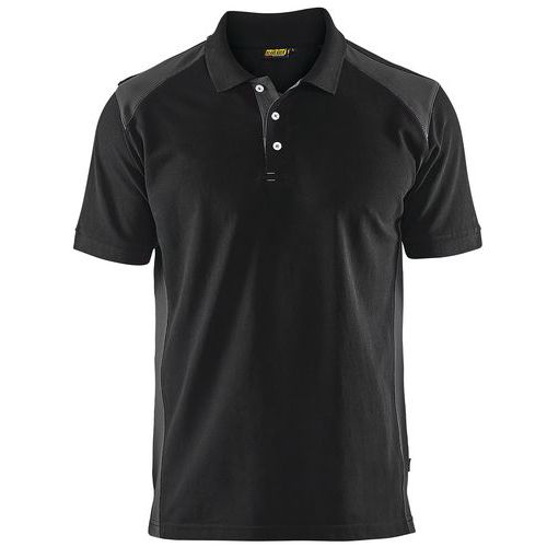 Poloshirt Piqué 3324 - kraag met knopen - zwart/donkergrijs