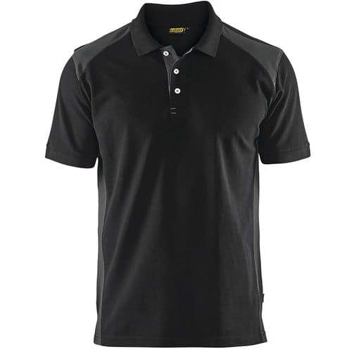 Poloshirt Piqué 3324 - kraag met knopen - zwart/donkergrijs