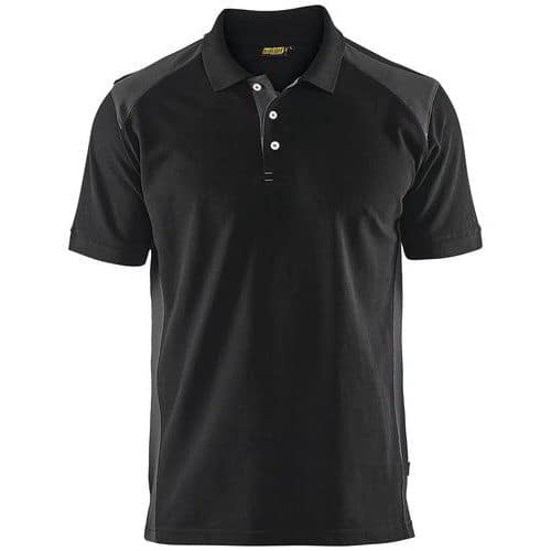 Poloshirt Piqué 3324 - kraag met knopen - zwart/donkergrijs