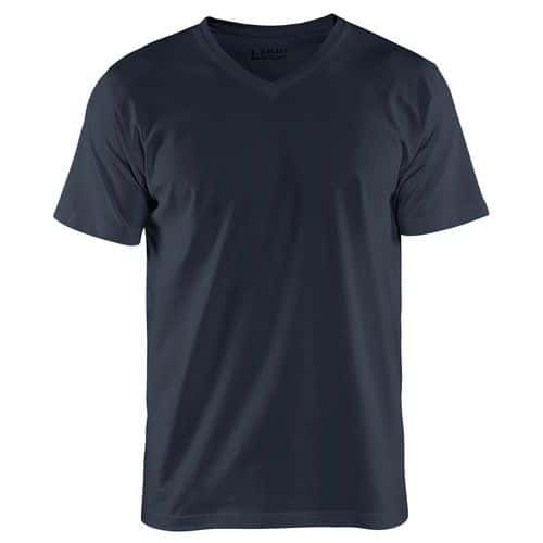 T-Shirt V-hals 3360 - donke rmarineblauw