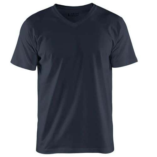 T-Shirt V-hals 3360 - donke rmarineblauw