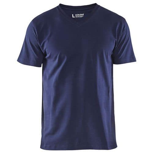 T-Shirt V-hals 3360 - marineblauw