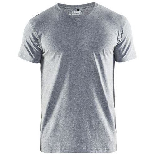 T-Shirt V-hals 3360 - grijs mêlee