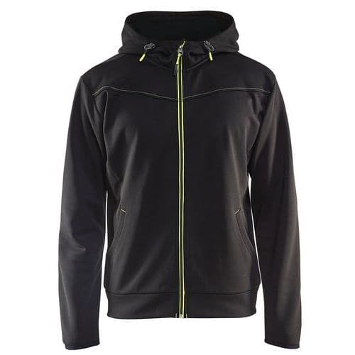 Hoodie met rits 3363 - High Vis - zwart/fluo geel