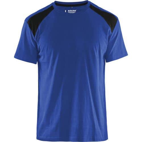 T-shirt Bi-Colour 3379 - korenblauw/zwart