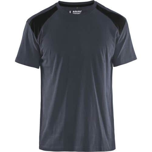 T-shirt Bi-Colour 3379 - donkergrijs/zwart