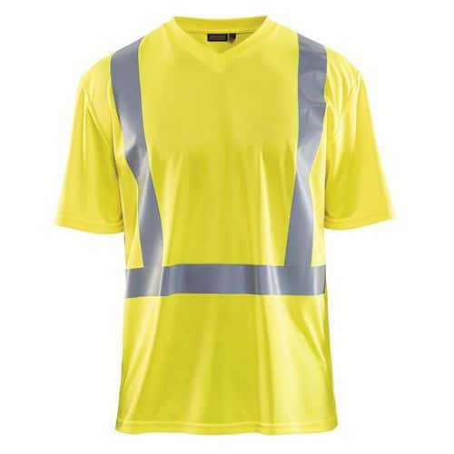 T-shirt High Vis lange mouw UPF 40+ UV V hals 3382 geel