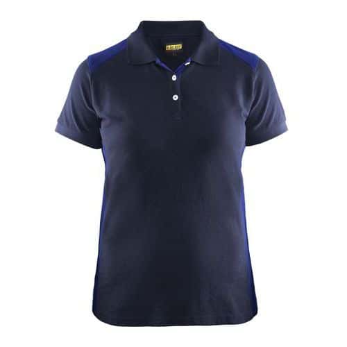 Poloshirt Dames korte mouw knoopsluiting 3390 - marineblauw/korenblauw