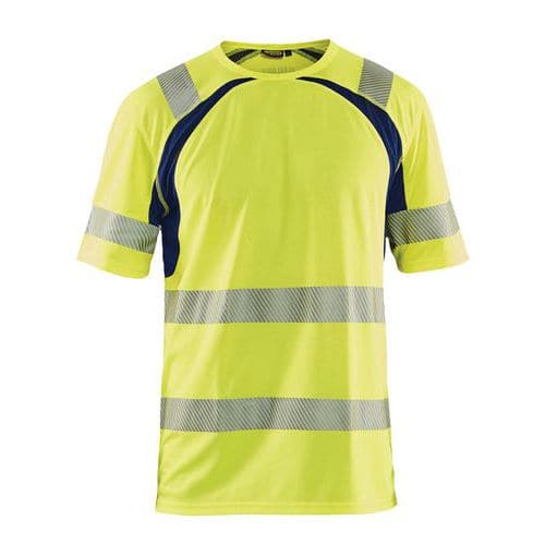 T-Shirt High Vis UV 3397 - marineblauw/fluo geel