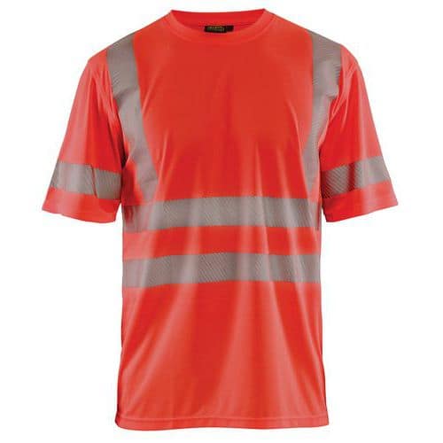 T-shirt High Vis UV korte mouw ronde hals 3420 - rood