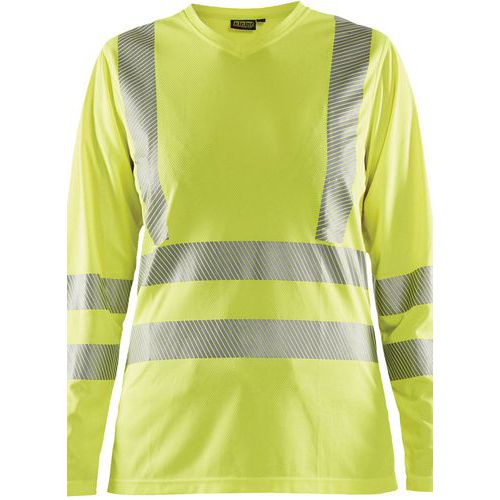 T-shirt Dames lange mouw High Vis 3485 - geel