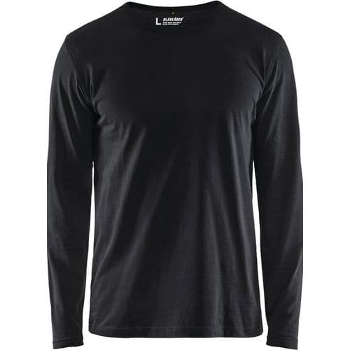 T-shirt lange mouw 3500 - zwart