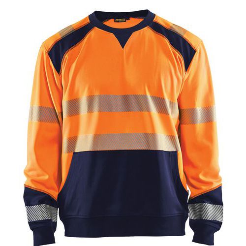 Sweatshirt High Vis 3541 - oranje/marineblauw