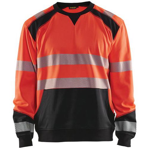 Sweatshirt High Vis 3541 - rood/zwart