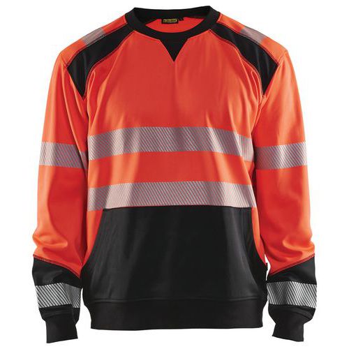 Sweatshirt High Vis 3541 - rood/zwart