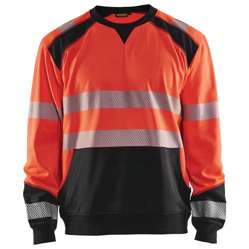 Sweatshirt High Vis 3541 - rood/zwart