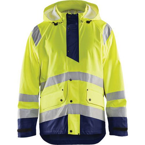 Regenjas High Vis Level 1 4323 - geel/marineblauw