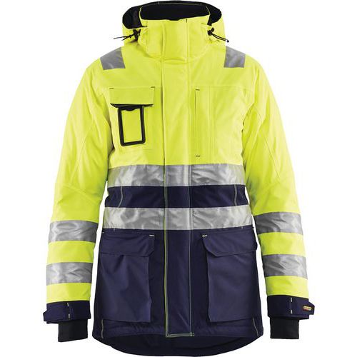 Winterparka High Vis Dames 4472 - geel/marineblauw