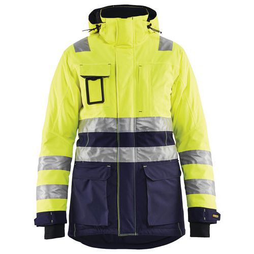 Winterparka High Vis Dames 4472 - geel/marineblauw