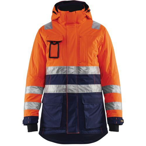 Winterparka High Vis Dames 4472 - oranje/marineblauw