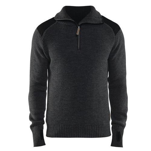 Sweater Wollen 4630 - donkergrijs/zwart