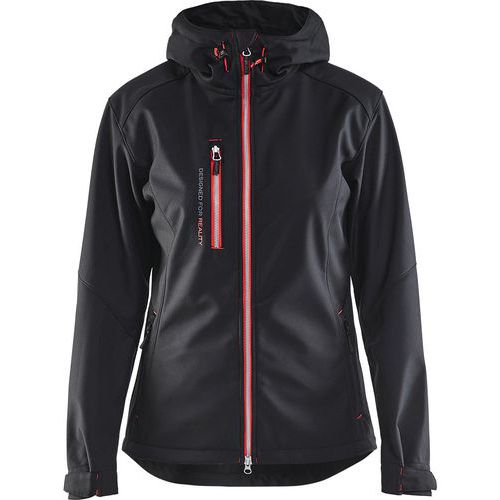 Jack softshell Dames 4919 - zwart/rood