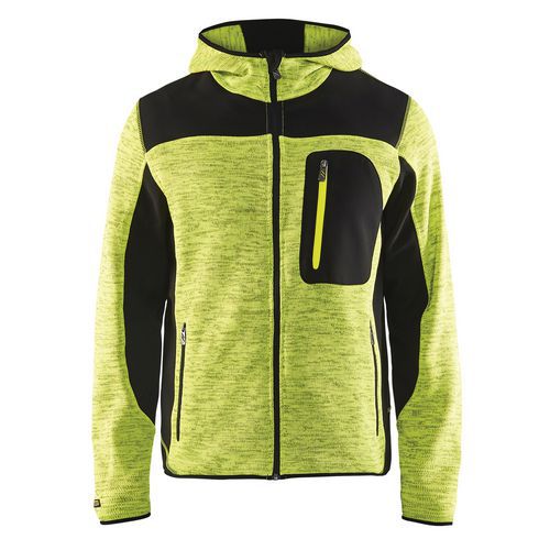 Vest Gebreid met softshell  High Vis 4930 - geel/zwart