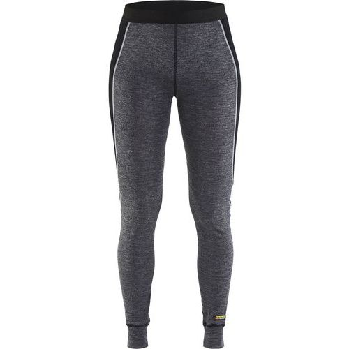 Onderbroek lang Dames, 100% Merino WARM 7201 - grijs/zwart