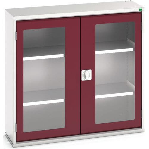 Hoge kast Verso 1050x350x1000mm met raamdeur en 2 legborden - BOTT