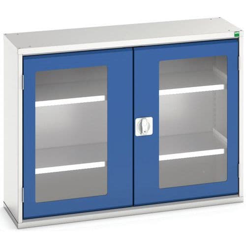 Hoge kast Verso 1050x350x800mm met raamdeur en 2 legborden - BOTT