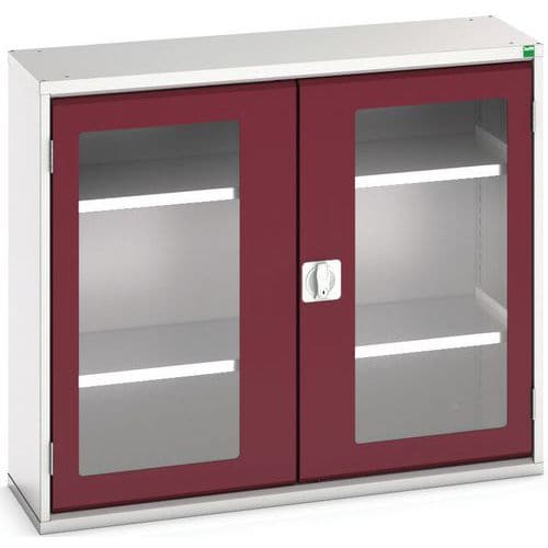 Hoge kast Verso 1050x350x900mm met raamdeur en 2 legborden - BOTT