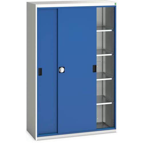 Hoge kast Verso 1300x550x2000mm met schuifdeur en 4 legborden - BOTT