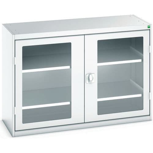 Hoge kast Verso 1300x550x900mm met raamdeur en 2 legborden - BOTT