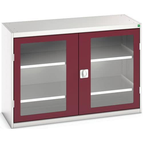 Hoge kast Verso 1300x550x900mm met raamdeur en 2 legborden - BOTT