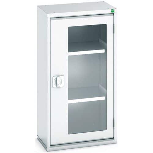 Hoge kast Verso 525x350x1000mm met raamdeur en 2 legborden - BOTT