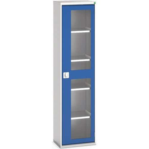 Hoge kast Verso 525x350x2000mm met raamdeur en 4 legborden - BOTT