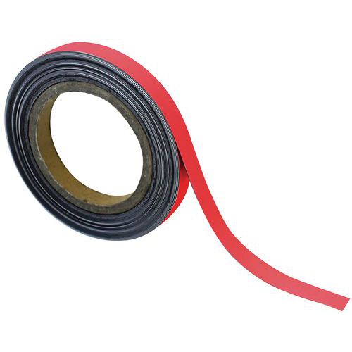 Magnetische tape, uitwisbaar, voor markeren 10 m - Rood - Manutan