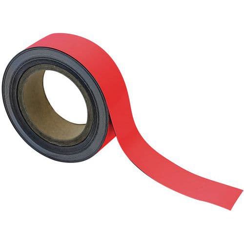 Magnetische tape, uitwisbaar, voor markeren 10 m - Rood - Manutan