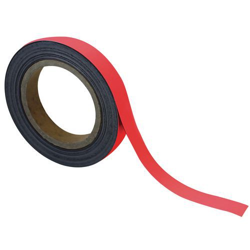 Magnetische tape, uitwisbaar, voor markeren 10 m - Rood - Manutan