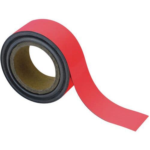 Magnetische tape, uitwisbaar, voor markeren 10 m - Rood - Manutan