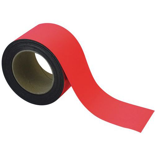 Magnetische tape, uitwisbaar, voor markeren 10 m - Rood - Manutan