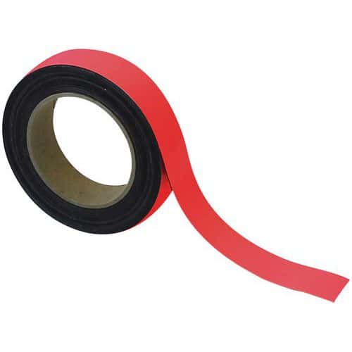 Magnetische tape, uitwisbaar, voor markeren 10 m - Rood - Manutan