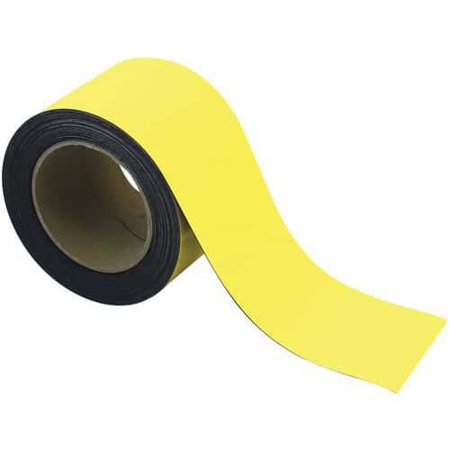 Magnetische tape, uitwisbaar, voor markeren 10 m - Geel - Manutan