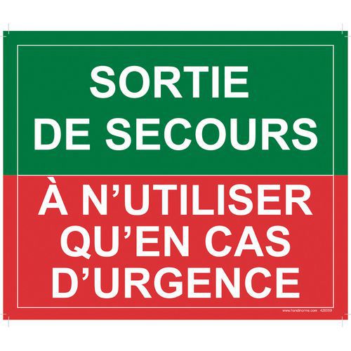 Bord SORTIE DE SECOURS A N'UTILISER QU'EN CAS D'URGENCE